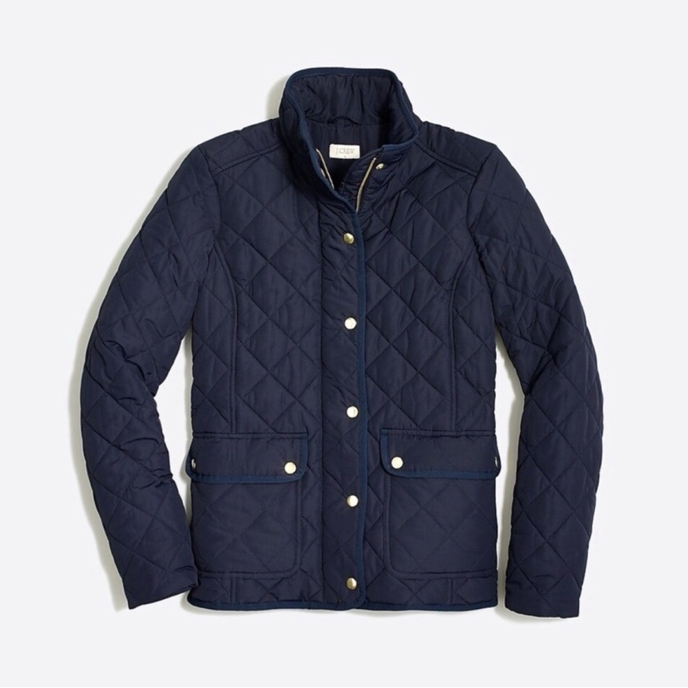 J.CREW Quilted Navy Blue Puffer Field Jacket S - Picture 2 of 10